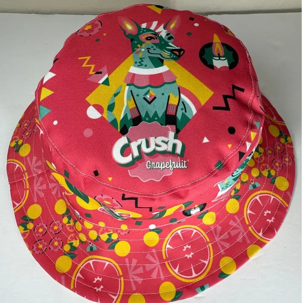 Orange Crush Reversible Bucket Hat Two Sided Unisex Quirky Fisherman Colorful